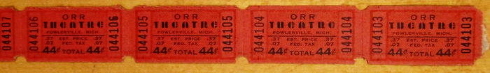 Orr Theatre - 1954 Tickets